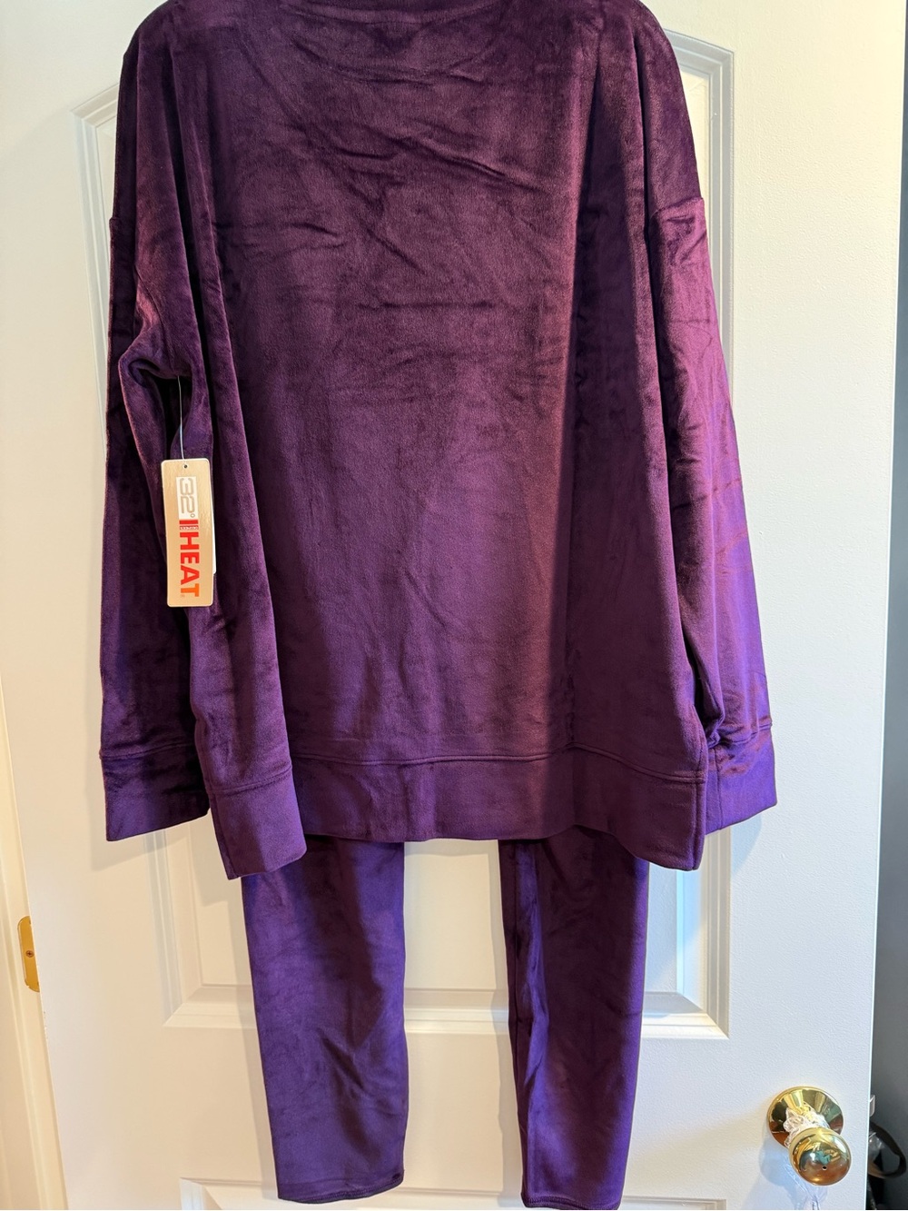 Purple Velour Lounge Athleisure Set 32 Degrees Large NWT - Picture 6 of 6